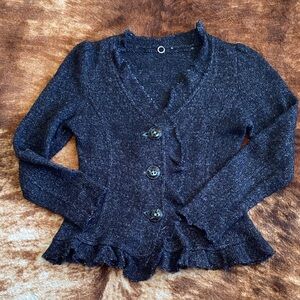 Ruffled Cardigan Sweater by One Girl Who